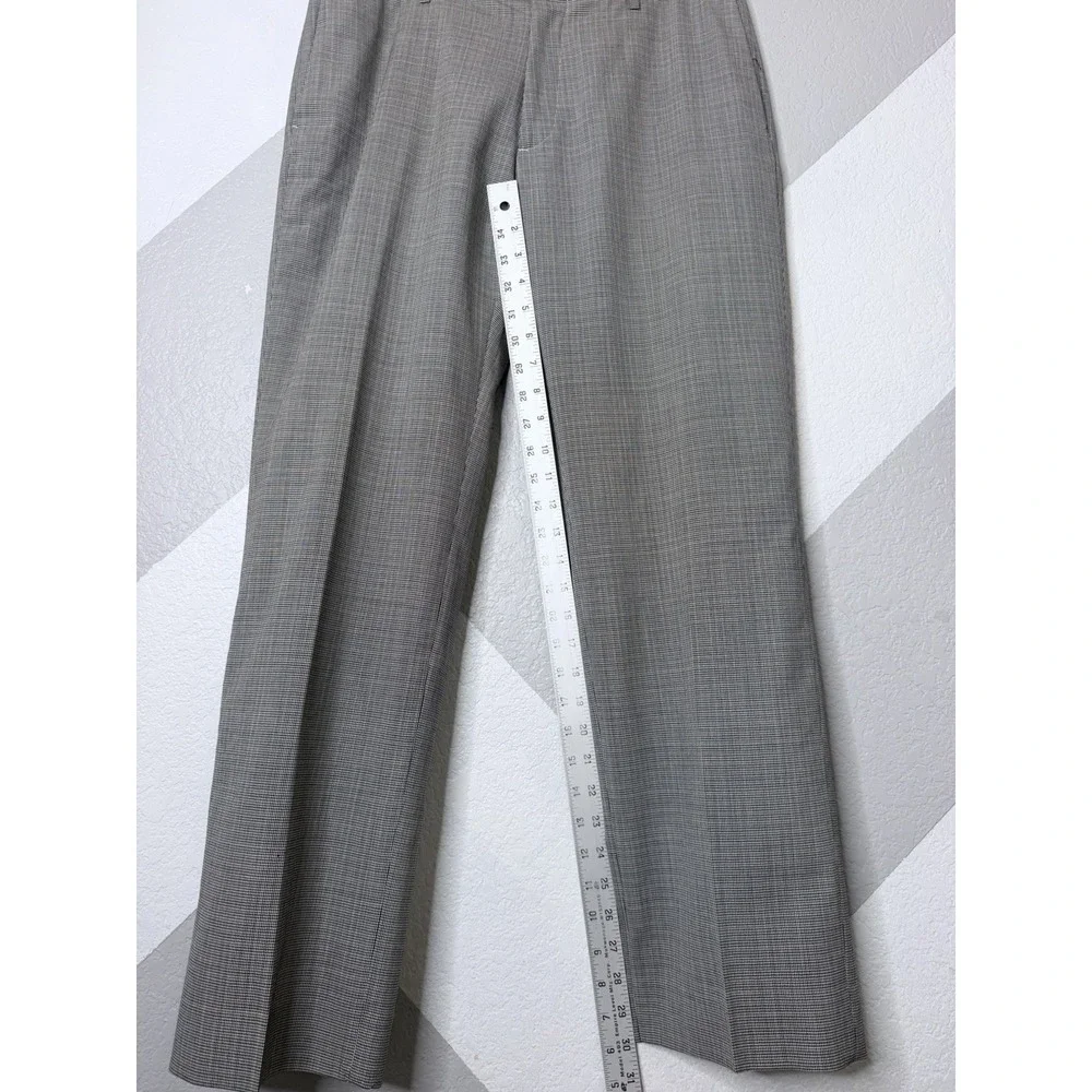 Banana Republic Mens Tailored Fit Wool Flat Dress Pants 33x30 Gray Houndstooth